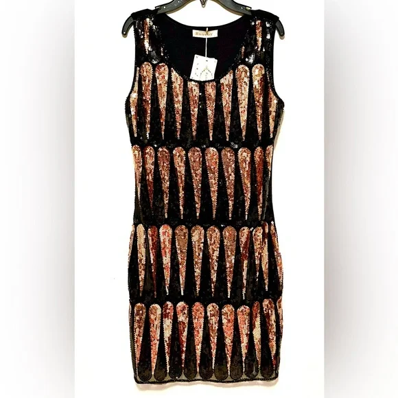 Runway Paris Dresses | Runway Paris Gold & Black Sequin Tank Dress Sleeveless Cocktail Party Medium | Color: Black/Gold | Size: M | Grab_The_Garb's Runway Paris Dresses | Runway Paris Gold & Black Sequin Tank Dress Sleeveless Cocktail Party Medium | Color: Black/Gold | Size: M | Grab_The_Garb's